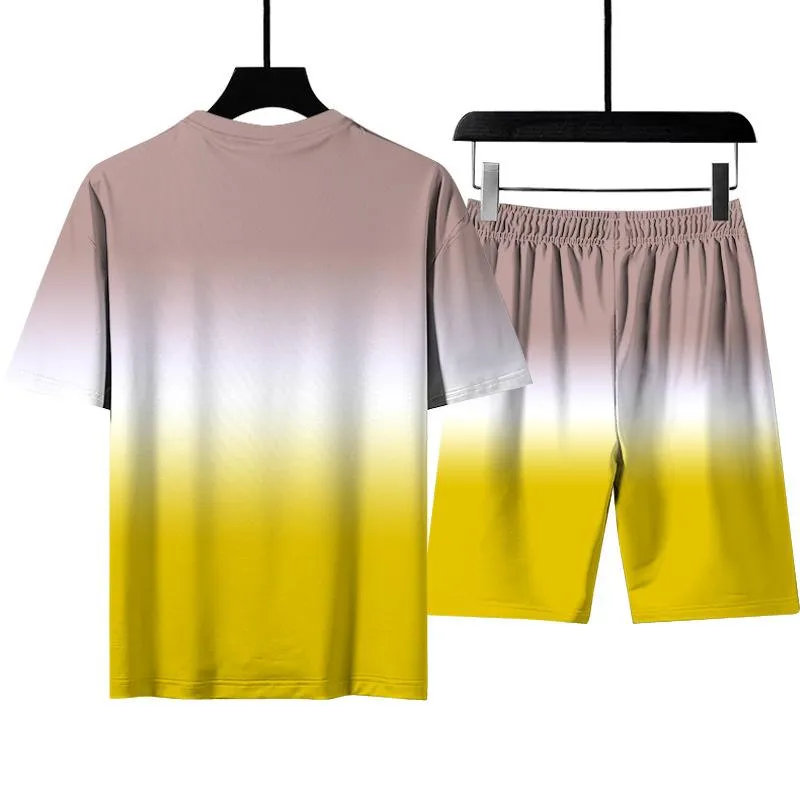Herrspårar Summer Set 3D Printing Tracksuit Men Short 2023 Casual T-shirt Shorts Track Suit Mens 2 Pieces Clothing 6xlmen's