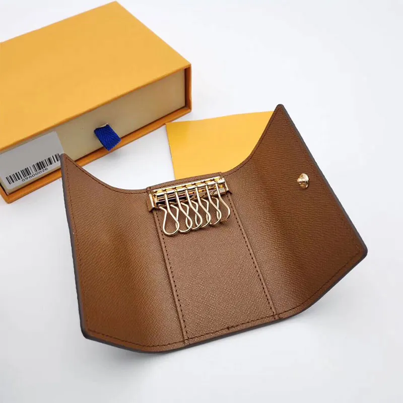 Save Big on Bulk Key Wallet Leather Brown Top Quality Key Wallets Brown  Flower Famous Classical Designer Womens Key Holder Luxury Genuine Leather 