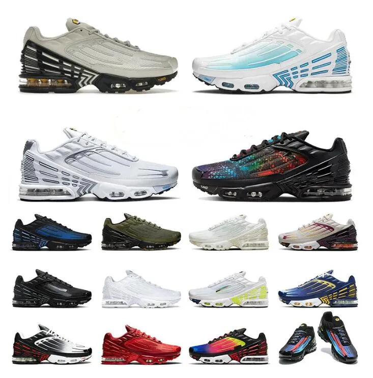 3 Plus Tn Iii Tuned Running Shoes Bone Black Laser Blue para hombre Mujer Sier Blue Halloween Tns Olive Rainbow Tn3 Outdoor Maxairs Sports Sneakers Entrenadores 40-46