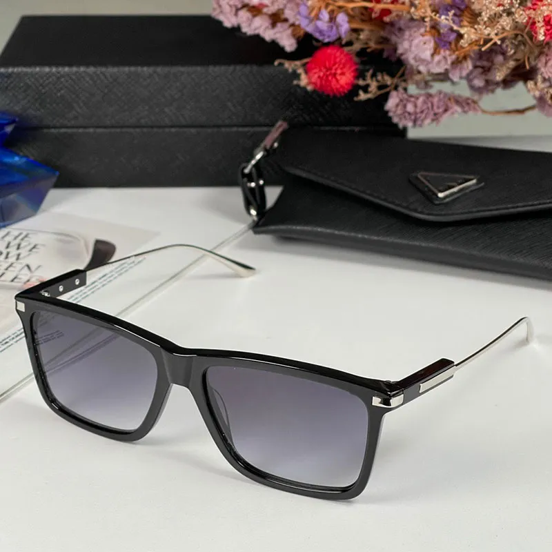 Designer Klassische quadratische Brillengestell schwarze Sonnenbrille für Damen Herren Sommer 01ZS-Stil Anti-Ultraviolett Retro-Platte Vollformat-Modebrille SPR01