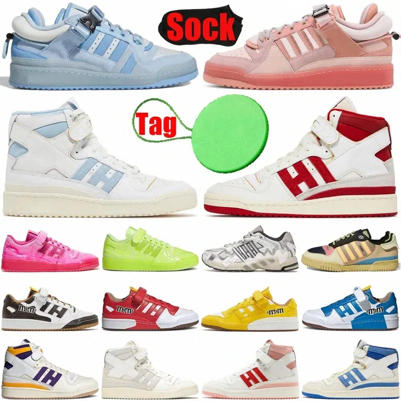 Forum 84 Vrijetijdsschoenen Bad Bunny Forums Lows hoge gesp Heren Dames Blue Tint low Cream Easter Egg Back to School Benito Womens Tainers