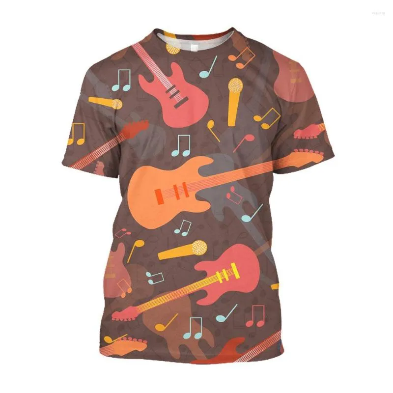 Men's T Shirts Jumeast 3D Music Singing Headphones Printed Hip Hop T-shirts Harajuku Fashion Guitar Shirt For Men Aesthetic Clothing