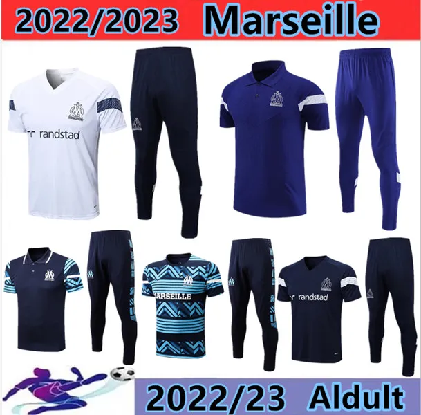 ALEXIS 2022-2023 Marseilles trascksuit الرجال والأطفال مجموعة كرة القدم بدلة تدريب 22/23 بولو OM Survetement مايوه القدم شاندال 88