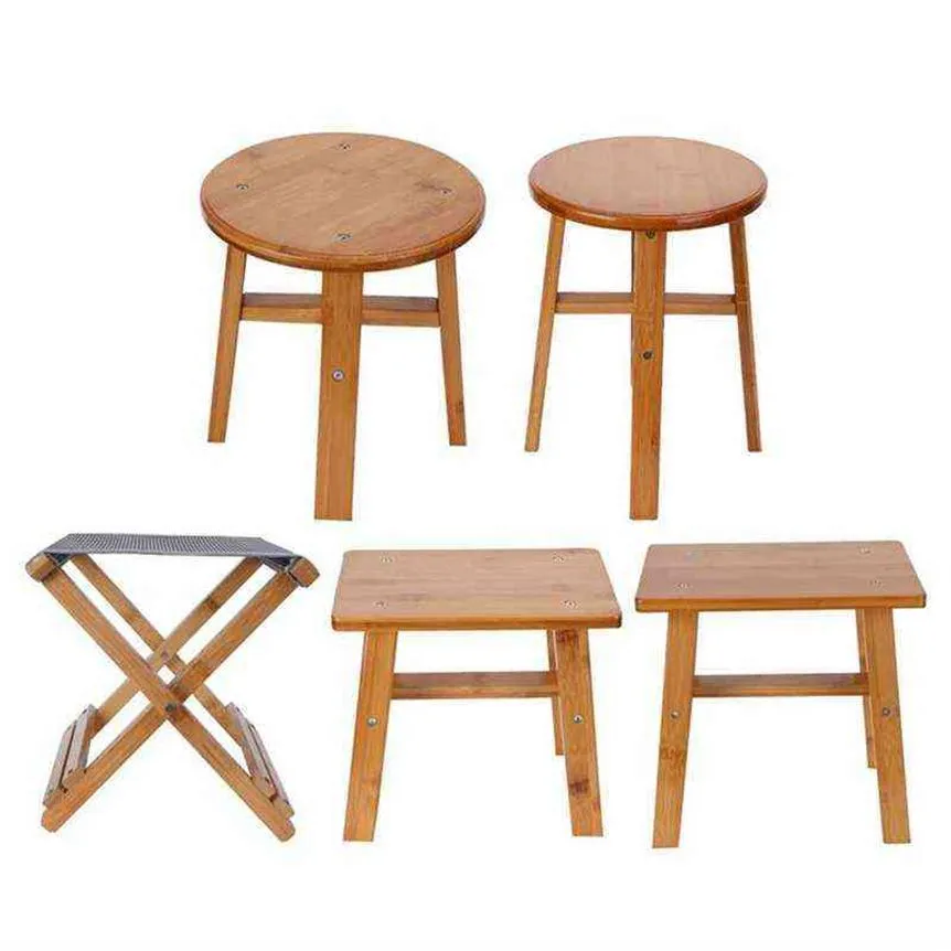 Multipurpose Portable Kids Small Bamboo Low Stool Children's Furniture Bench Seat Home Living Room Bathroom Shower Folding Chair H212q