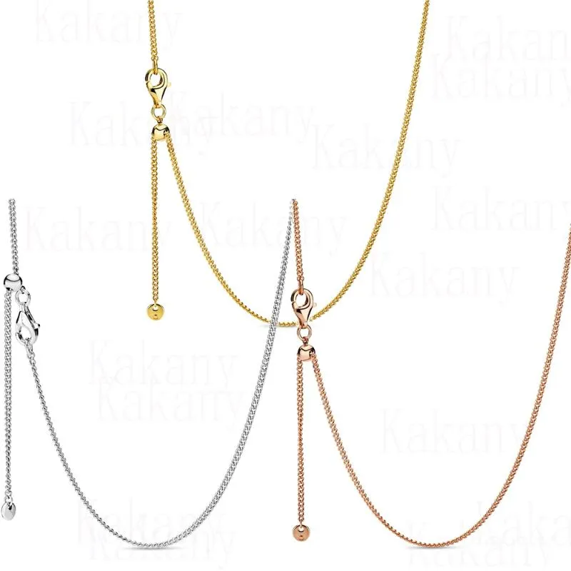 Ketens klassieke basisketen met glijdende gesp verstelbare lengte roségouden zilverketting ketting diy fijne juweliers