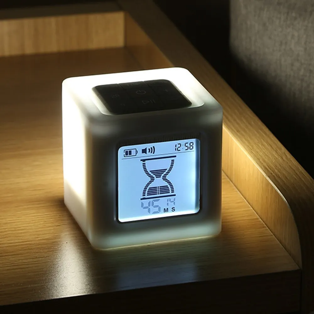 Küchentimer Cube LED Kochkochen Lernzeitglas glühende Nachtleuchte Countdown Arbeitsübungszeitmanagement Uhr 230217