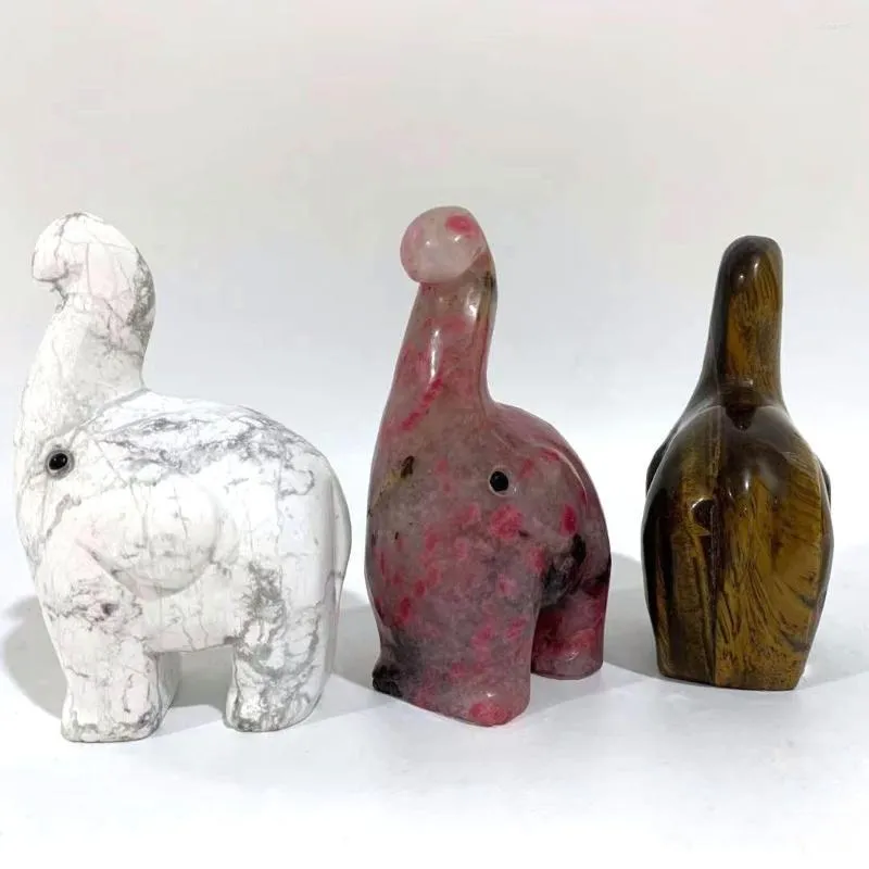 Dekorative Figuren, hochwertiger Naturkristall-Edelstein, handgefertigt, kleiner süßer Elefant für Geschenke _XCG