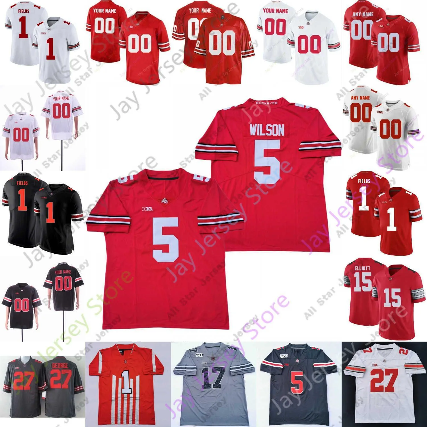 Camisas de futebol de buckeyes camisas de futebol personalizadas Jersey de futebol estadual de Ohio NCAA College Parris Campbell Dre'mont Jones Nick Bosa Elliott C