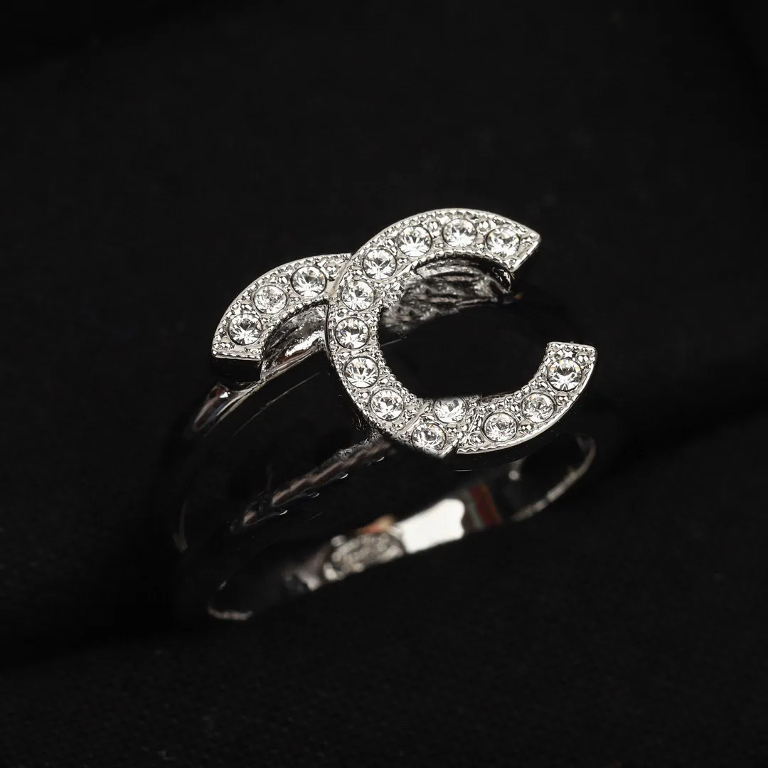 2023 Luxury quality charm band ring with diamond in silver plated hollow design have box stamp PS3320