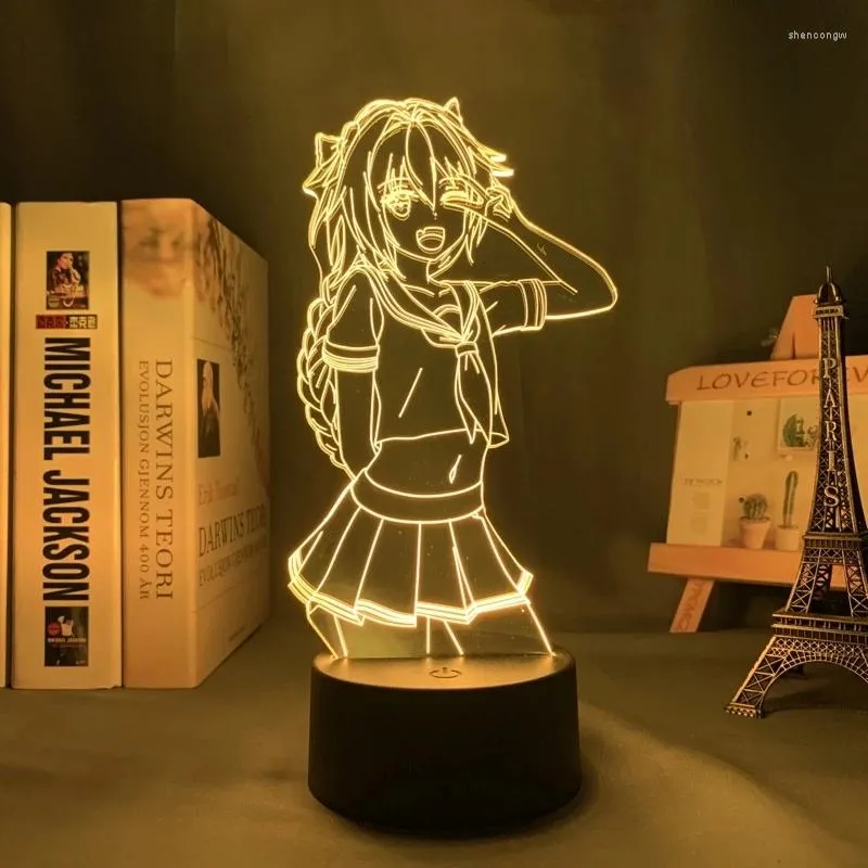 Ночные огни Dropshipp Fate Apocrypha Astolfo Hed для спальни деко -подарки подарки ночной аниме Anime Waifu Table 3D Lamp
