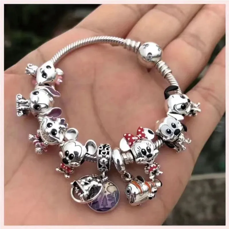 S925 Sterling Silver Pandora Charm With Cartoon Series Suspension