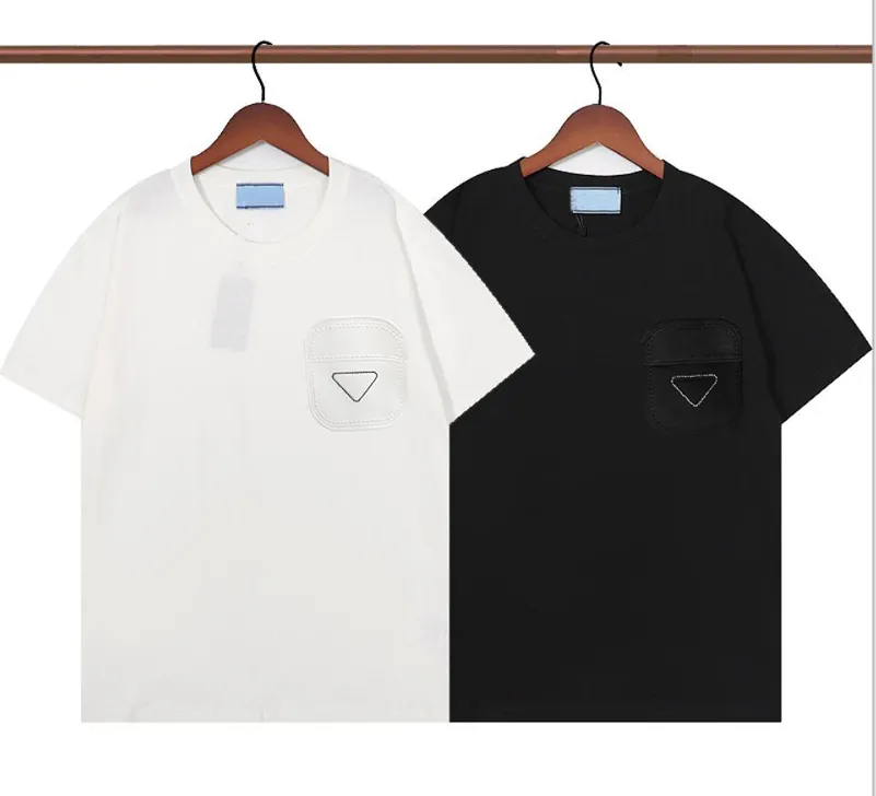 Camiseta de lujo Verano para hombre para mujer Manga corta Camiseta de moda Algodón puro de alta calidad camisas prad Ocio Patrón clásico Tamaño S-XXL