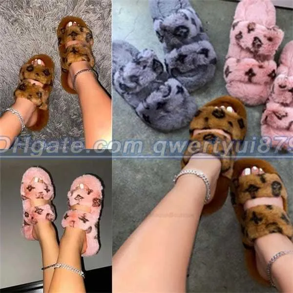 qwertyui879 Slippers Winter Indoor Fur Slippers House Full Furry Soft Fluffy Plush Platform Flats Heel Non Slip Luxury Designer Shoes Casual Ladies 021923H