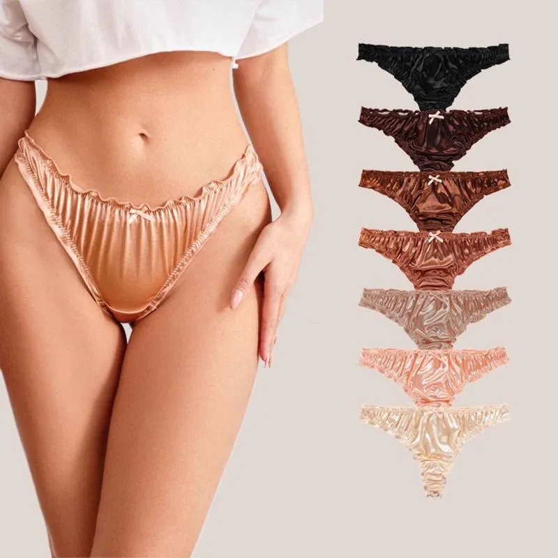 Menas de dormir e lingerie feminino conjunto de algodão de cor elástica Sexy Underpants for Women Chilies Underwear