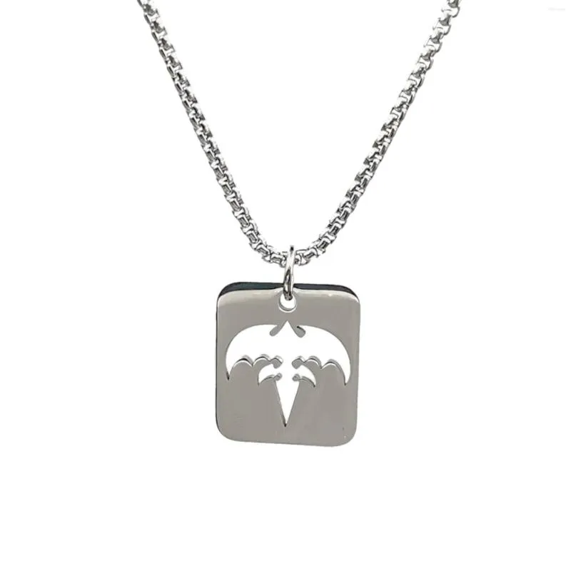 Zincirler ICP Takı Queensryche Tri-Ryche Logo Metal Paslanmaz Çelik Kolye Köpek Tag Charm Rolo Zinciri 24inch