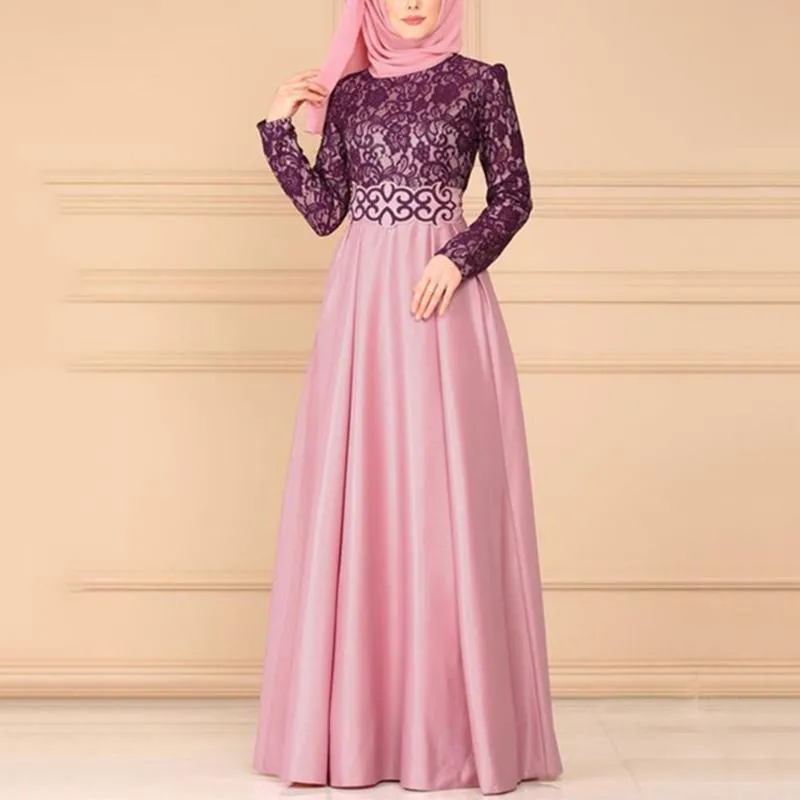 출산 드레스 출산 드레스 드레스 여성 무슬림 Kaftan 아랍 jilbab abaya 이슬람 레이스 스티칭 맥시 세련된 2023 트렌디 한 Sukienka