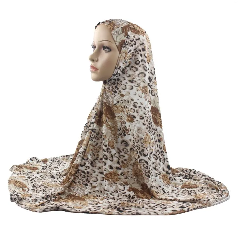 Etnische kleding 10 stks moslim vrouwen meisjes hijab islamitische sjaal vrouw amira cap volledige dekking hoofddeksels zacht stretch luipaard patroon groothandel