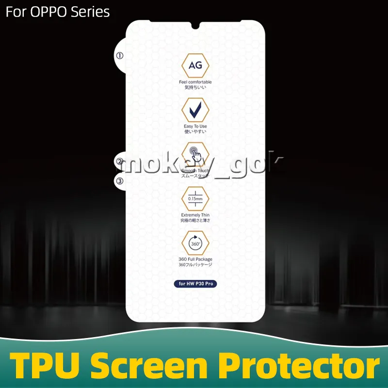 Hydrogel Full Coverage Screen Protector for Reno 8T 5G Reno 4 Pro Find X3 X5 9PRO AG TPU Clear Hydrogel Tempered Glass Film Popular