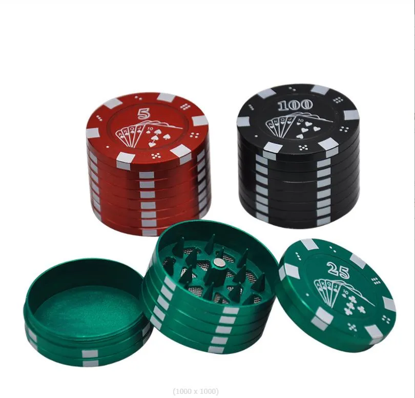 Tubos de fumantes Grinder Triple Chip Di￢metro de liga de zinco de 42 mm