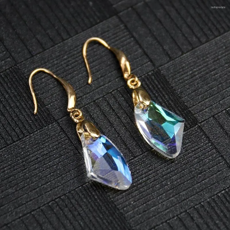 Boucles d'oreilles marque #3256 AB couleur Murano haute qualité K9 verre cristal hache pendentif à breloque géométrique perles à facettes bijoux