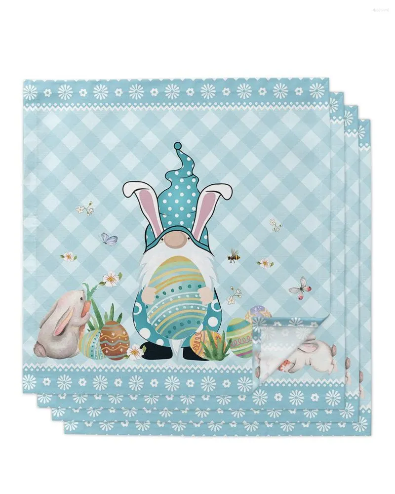 Serviette de table Nain Bleu Plaid Oeuf Ensemble Fête De Mariage Tissu Festival Décor Serviettes Torchon