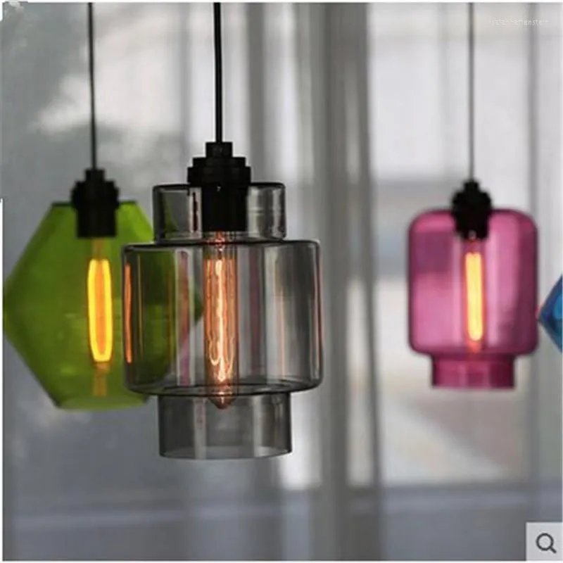 Pendant Lamps Nordic Personality Creative Stained Glass Lampshade Clothes Shop Bar Lamp El Clothing Pot Small Chandelier