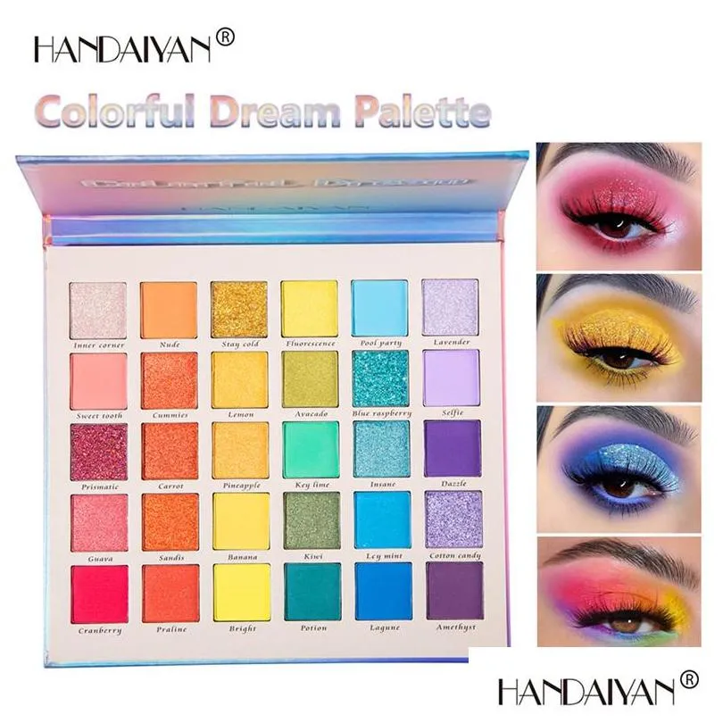 Ombretto Handaiyan 30 colori Glitter Palette Colorf Dream Pigmentato Shimmer Powder Matte Luminous Eyes Makeup Set Drop Delivery He Dh6Dk
