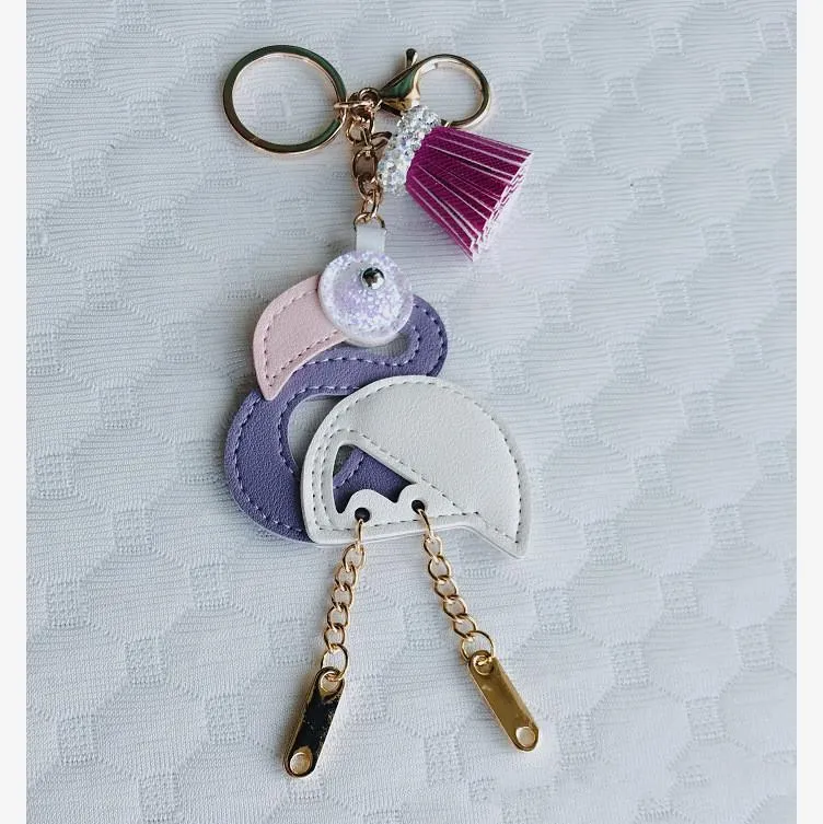 Keychains 6pcs DIY Birds Full Drill Special Shaped Painting Is The Gift For A Woman Key Ring