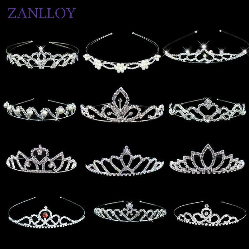 Tiaras Prom Bridal Crown Princess Righestone Sparkling Tiara and Crown Bandband Kids Girls Love Mouday Party Accessoires Accessor Hair Z0220