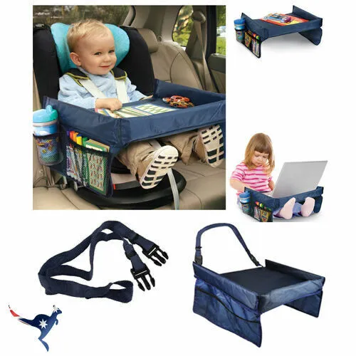 Car Seat Tray Organizer For Kids Travel Baby Children Waterproof Portable Safety Activity Play Snack Draw Table Toy Food Water Bottle Holder Storage