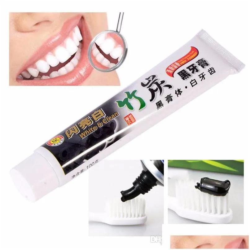Tandpasta houtskool tootaste antihalitose gaat rookvlekken om te vlekken tanden gezondheid zwarte bamboe orale drop levering schoonheid dhywr