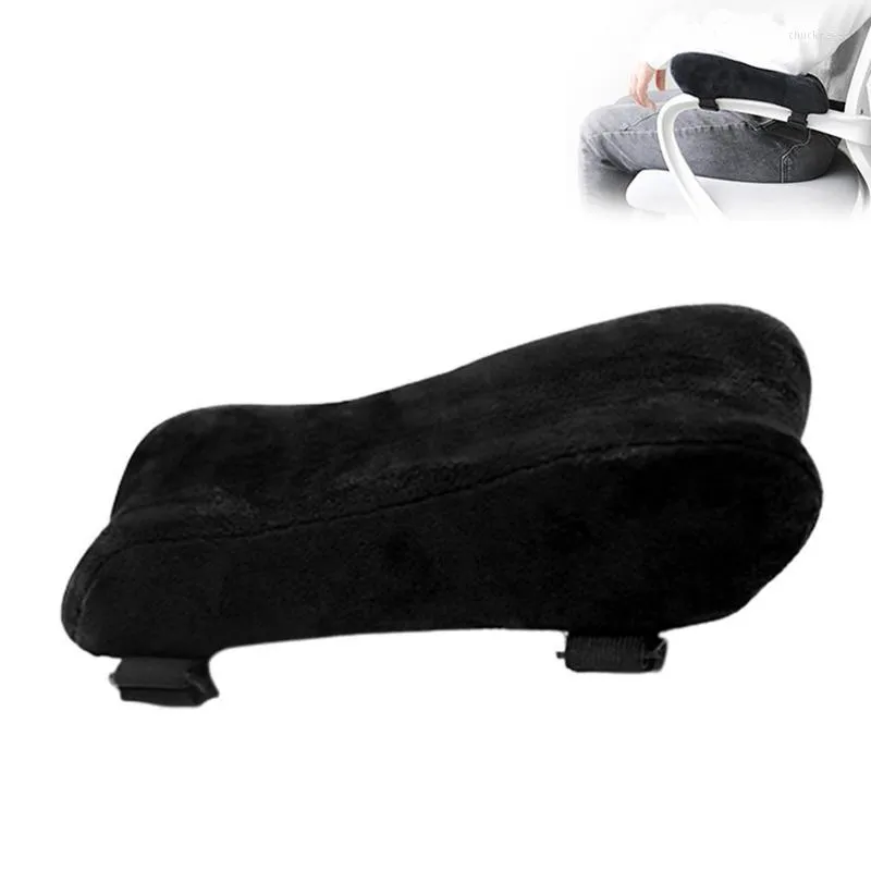 كرسي يغطي المكتب وسادة مسند ذراع الكوع 1pc وسادة غطاء الرغوة السوداء بقطع الذراع