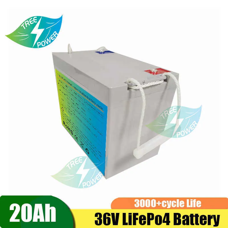 Deep Cycle Lifepo4 36-Volt-Lithium-Akku, 36 V, 20 Ah, Lithium-Akku für Elektrofahrzeuge mit Ladegerät