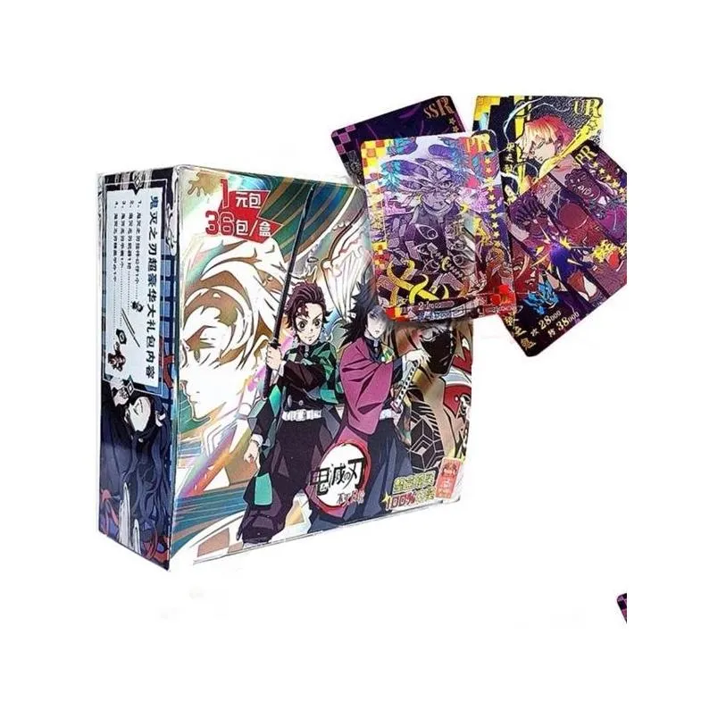 Jeux de cartes Demon Slayer TCG Lettres de jeu Cartes Table Toys pour les enfants de la famille Cadeau de No￫l Y1212 Drop Livraison Cadeaux Puzzles DHN58