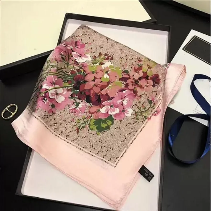3 colors Classic silk scarf printed alphabet scarfs luxury twill square scarves for ladies ring size 50*50cm