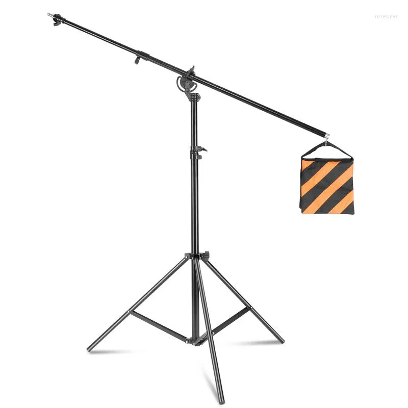 Tripods 2.8m/9.1ft Wishbone Pographic Equipment Pography Studio Accessory Kit Retractable Cantilever Metal Light Stand Sand Bag