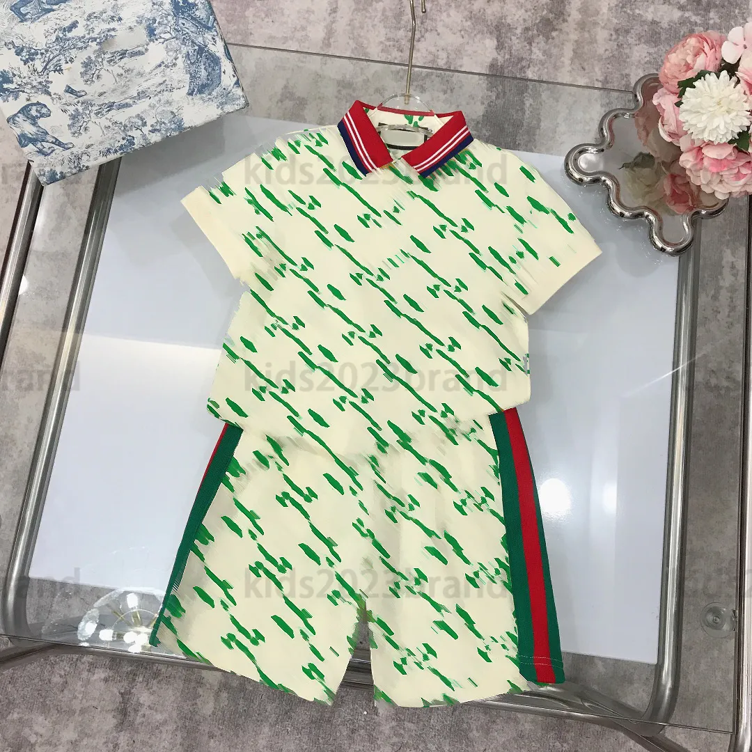 23SS magliette in cotone per bambini marca set preppy designer polo T-shirt pantaloncini morbidi r ragazzi tute magliette con pantaloncini magliette sportive per bambini di fascia alta