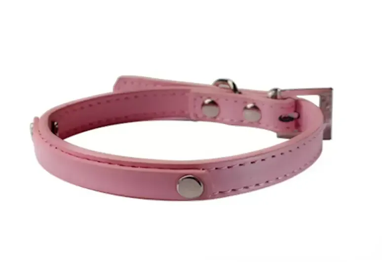 Wholesale PU Leather Personalized Plain Skin Pet Collar For Dog or Cats With 10MM Slide Bar For 10mm slide letters