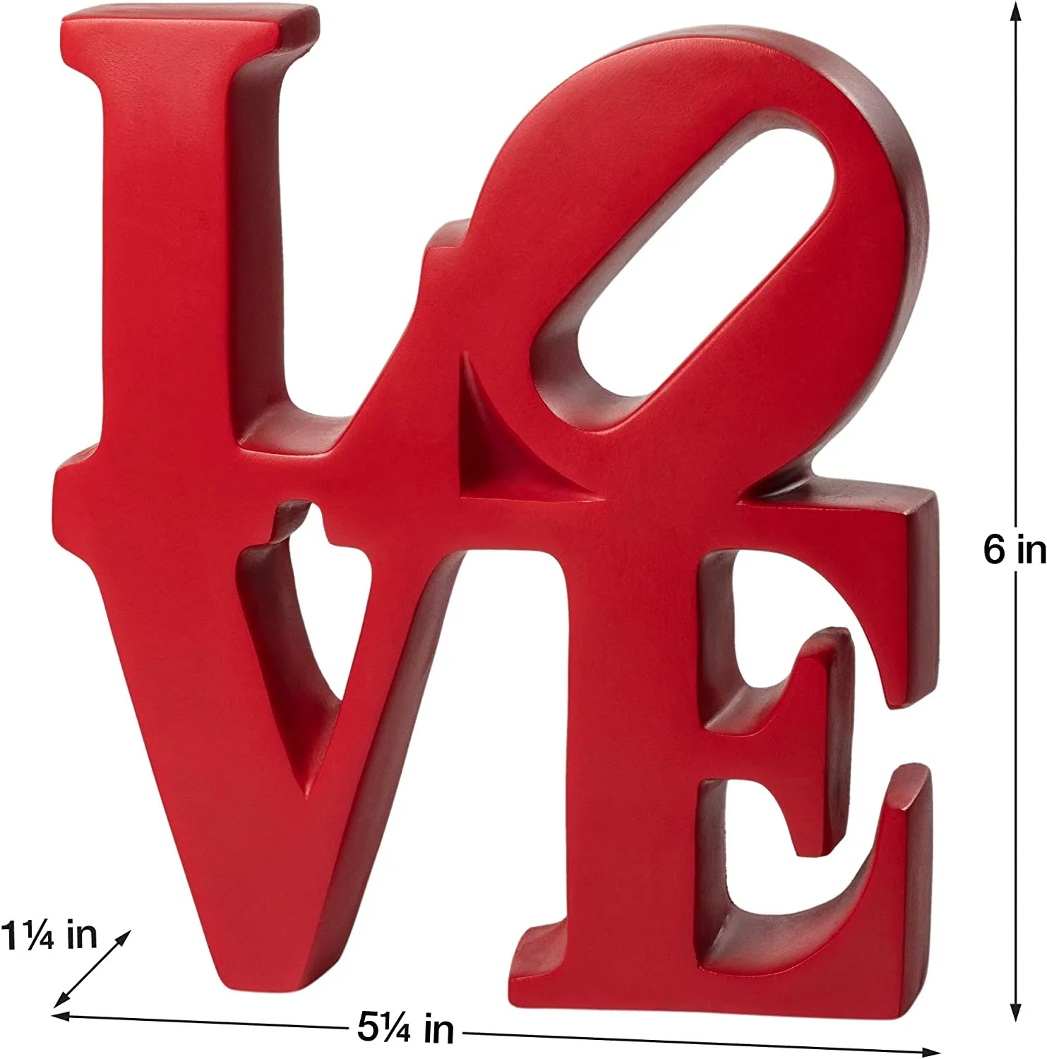 Valentine Day Gift 16*15.5*4cm Torre & Tagus Word Art Red Resin Decor Love 6x1.25x5.25inches Home Decorative Objects Art Statues Living Room Decoration Resin Statue