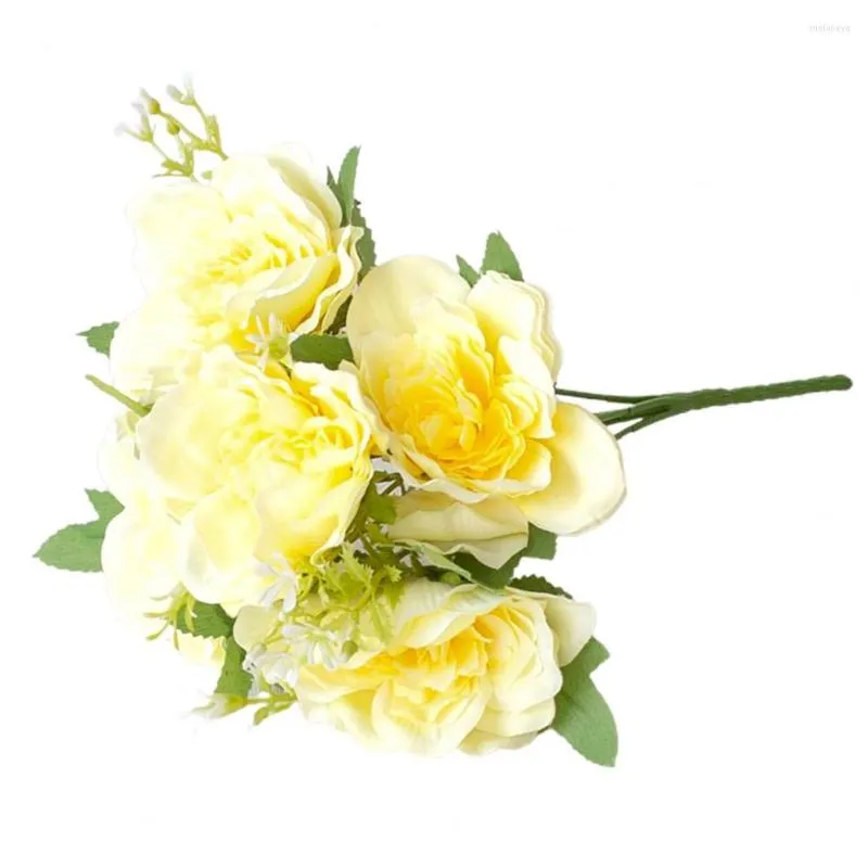 Dekorativa blommor faux silkblomma realistiska utseende prydnadsresistent romantisk bröllop konstgjord ros med stamsemester