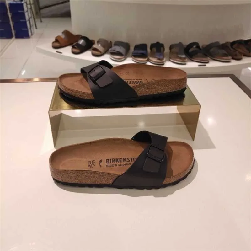 Designer Birkinstock tofflor Tyskland Boken Madrid Boken Women's Shoes Cork Sandaler Beach Shoes