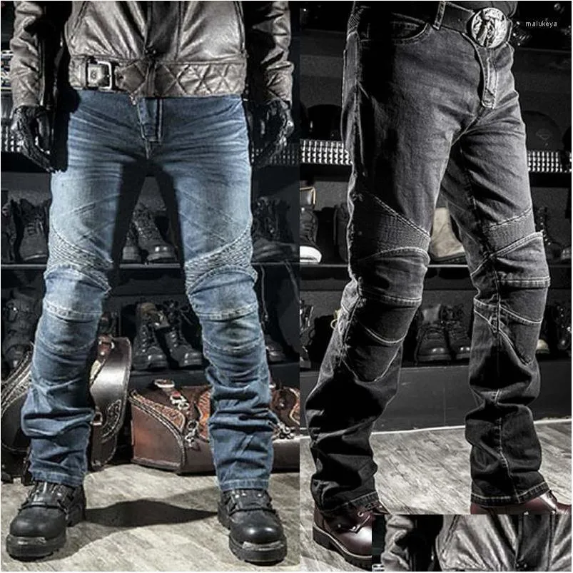 Motorcycle Apparel Riding Jeans Racing Cycling With Protect Pads Equipment Knights Outdoor Sport Trousersmotorcycle Drop Delivery Mo Dhunh