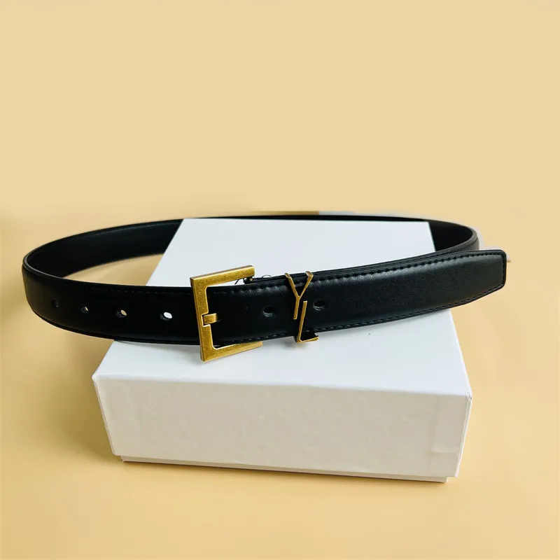 Square Buckle Luxury Belt Leather Designer Belts For Women Plated Gold Needle Buckle Cintura Black White Simple Sime Pant Dressy Business 3cm Mens Belt