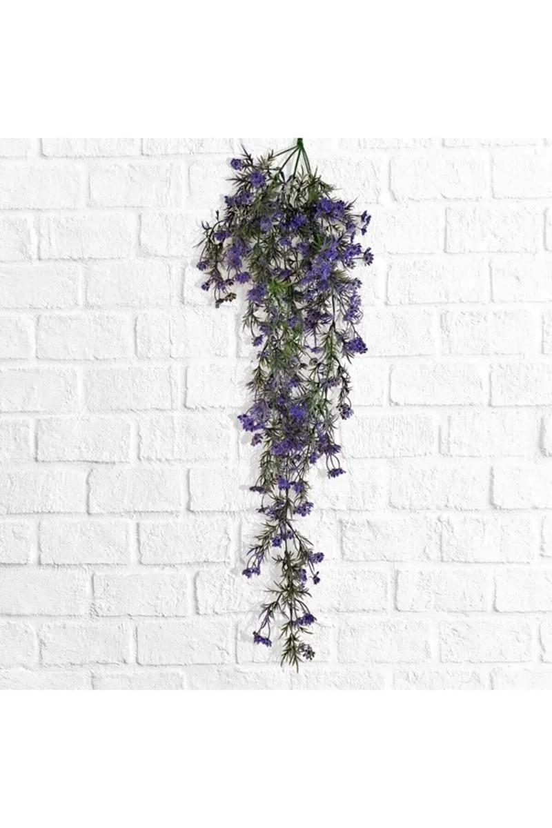 Flores decorativas Wreaths Flor artificial Planta pendurada roxo 5 galhos de parede caseira de jardim decoração de plástico falso pendurado no casamento bi