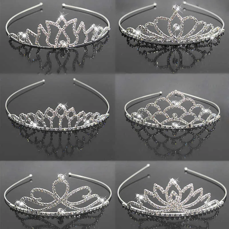 Tiaras ainameisi moda gelin prenses taç düğün tiaras saç takı rhinestone kafa bandı çocuklar tiara saç aksesuarları z0220