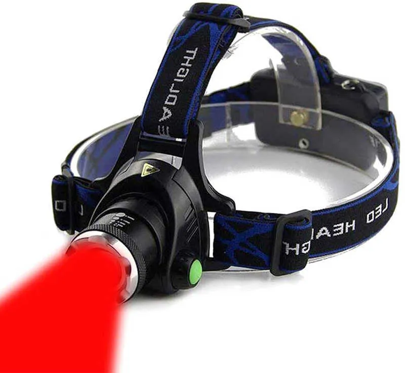 C2 670nM Red Beam Light Headlamp Hunting Zoomable LED Headlight 3 Lighting Modes Water Resistant Running Camping Hiking Reading