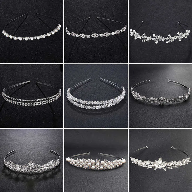 Tiaras Efily WeddingTiaras and Crowns Crystal Luxury Jewelry Lanestone Headbands for Women Bridal Hair Accessories Hair Band Gift Z0220