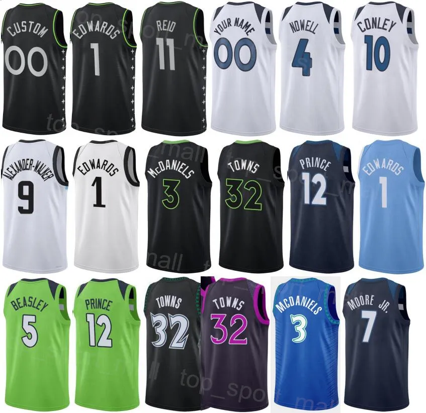 Uomo Bambini stampato Basket Jaden McDaniels Jersey 3 Naz Reid 11 Bryn Forbes 10 Taurean Prince 12 Mike Conley 10 Anthony Edwards 1 Rudy Gobert 27 Earned Classic Icon
