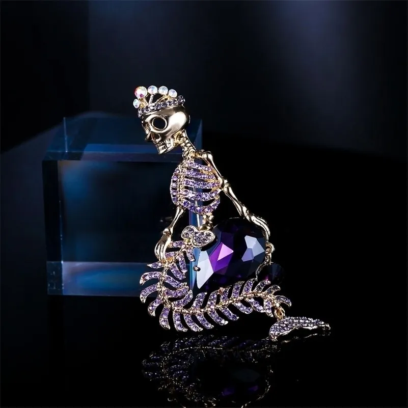 Rhinestone Witch Hat Brooch Pin - AB Crystal Green Lapel Pin For Halloween & Christmas