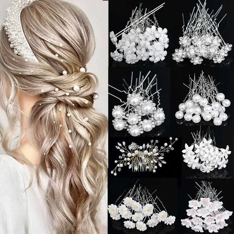 Tiaras Silver Color Pearl Rhinestone Hair Hair Combs Association for Women Associory Hair Hair Jewelry Headpiece Z0220